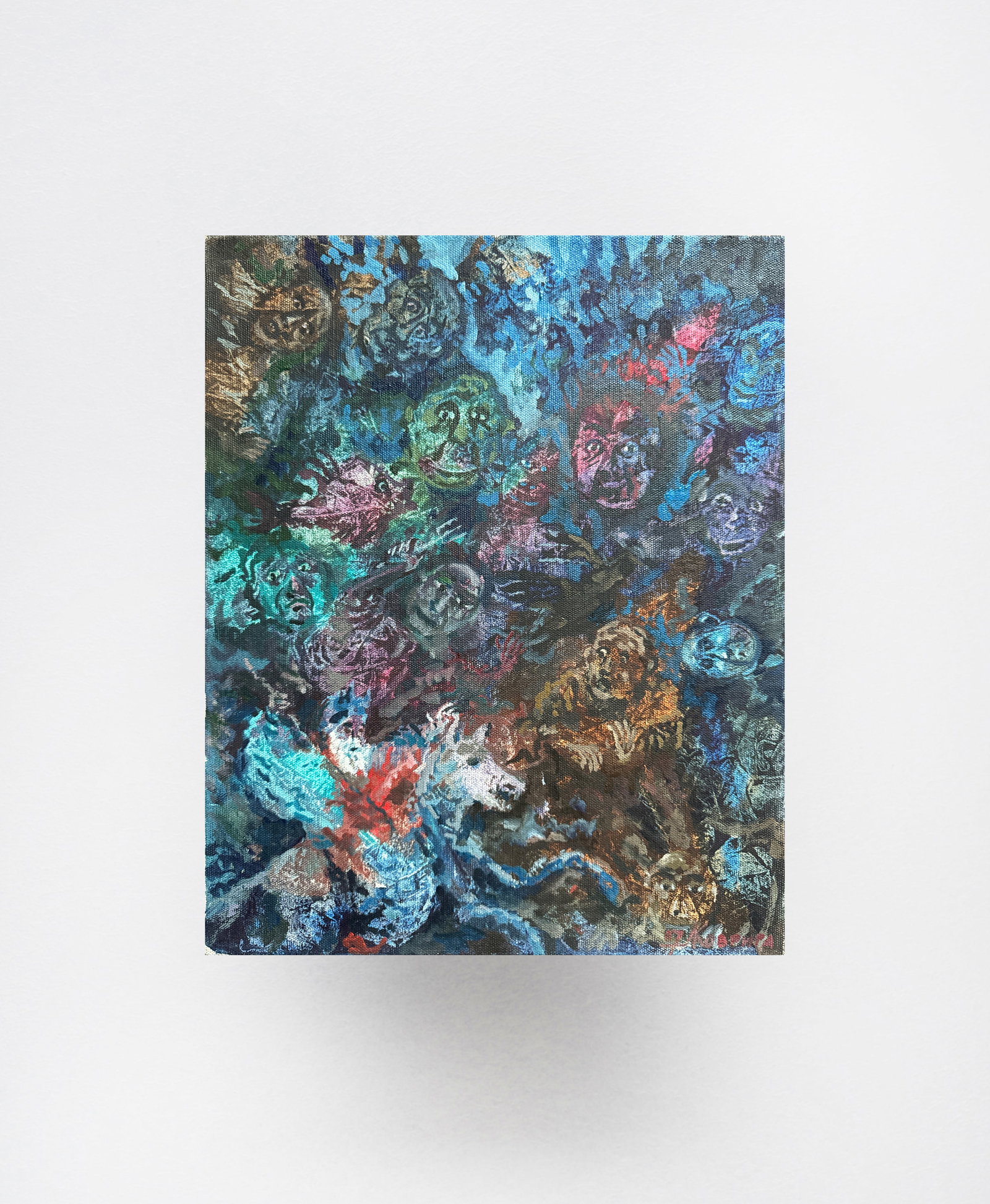 Abstract Oil painting with frame Theater of the Absurd K. Leonid - 11