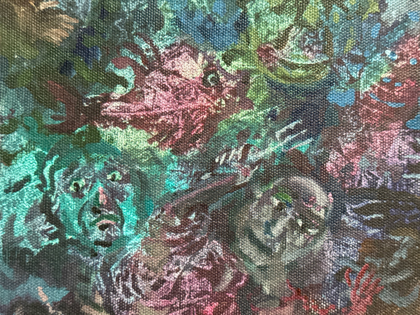 Abstract Oil painting with frame Theater of the Absurd K. Leonid - 3