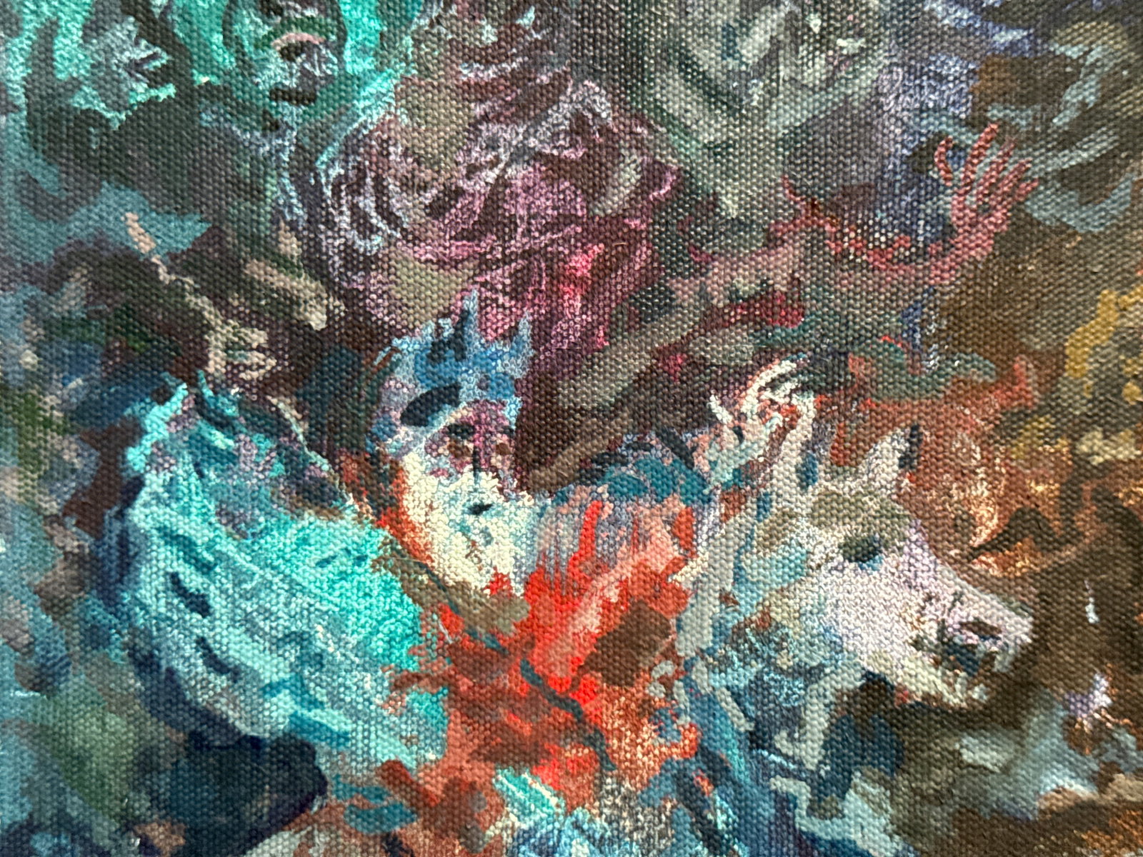 Abstract Oil painting with frame Theater of the Absurd K. Leonid - 4