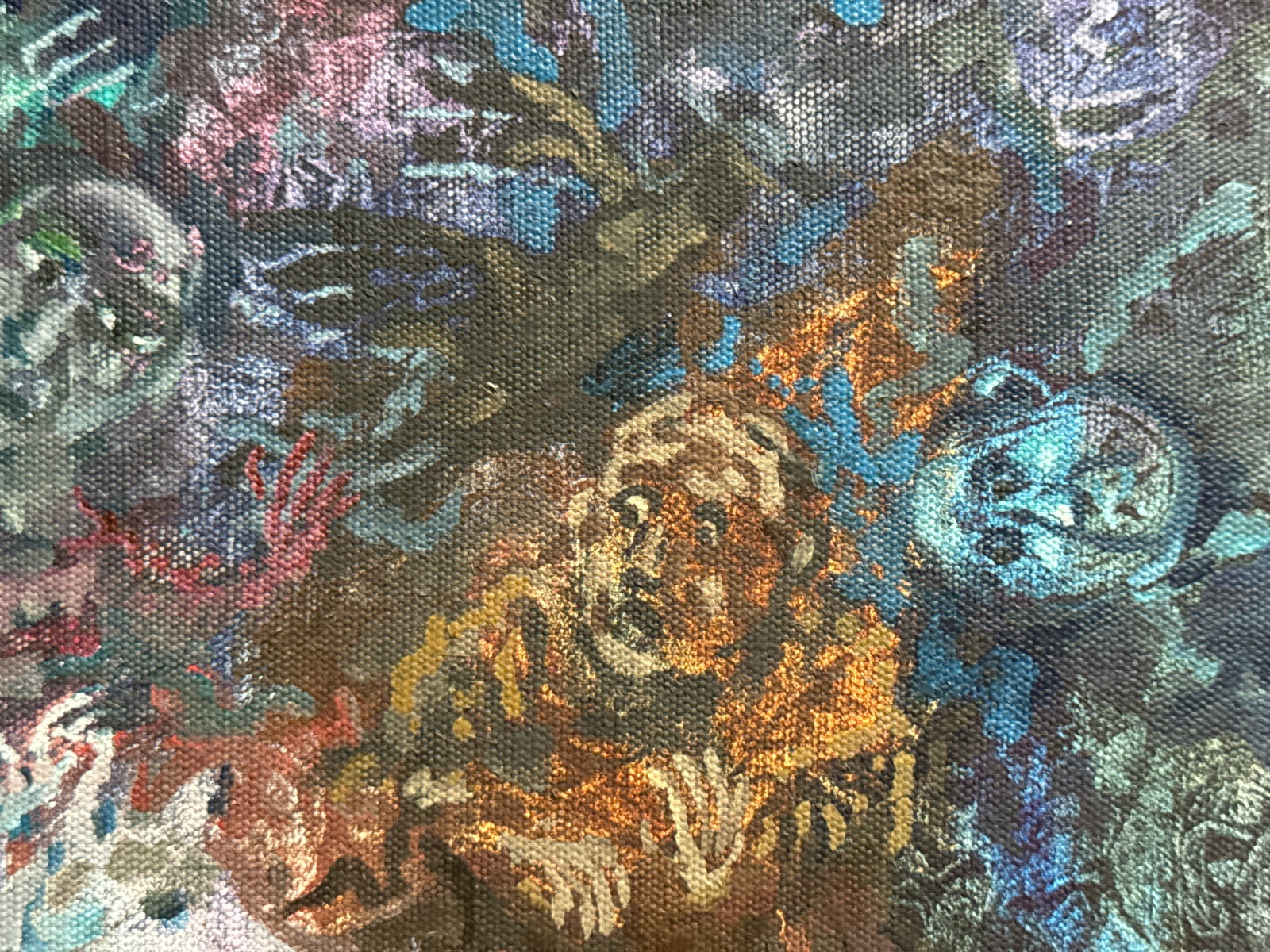 Abstract Oil painting with frame Theater of the Absurd K. Leonid - 7