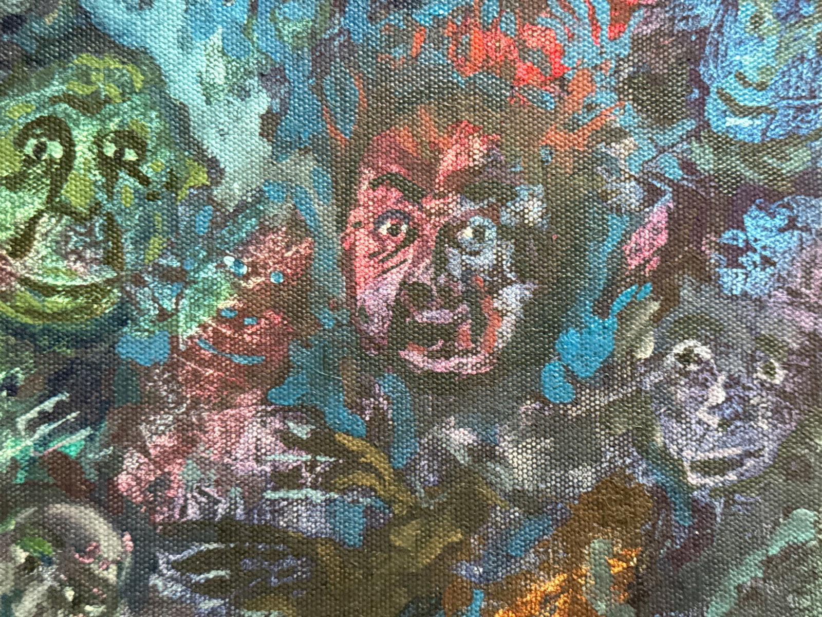 Abstract Oil painting with frame Theater of the Absurd K. Leonid - 8