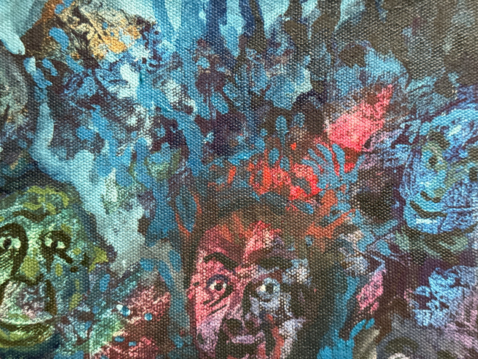 Abstract Oil painting with frame Theater of the Absurd K. Leonid - 9