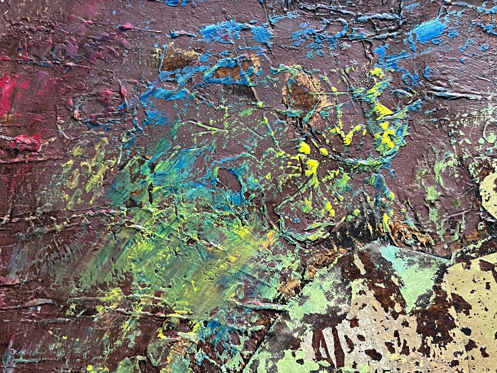 Abstract Oil painting with frame Fish K. Leonid - 2