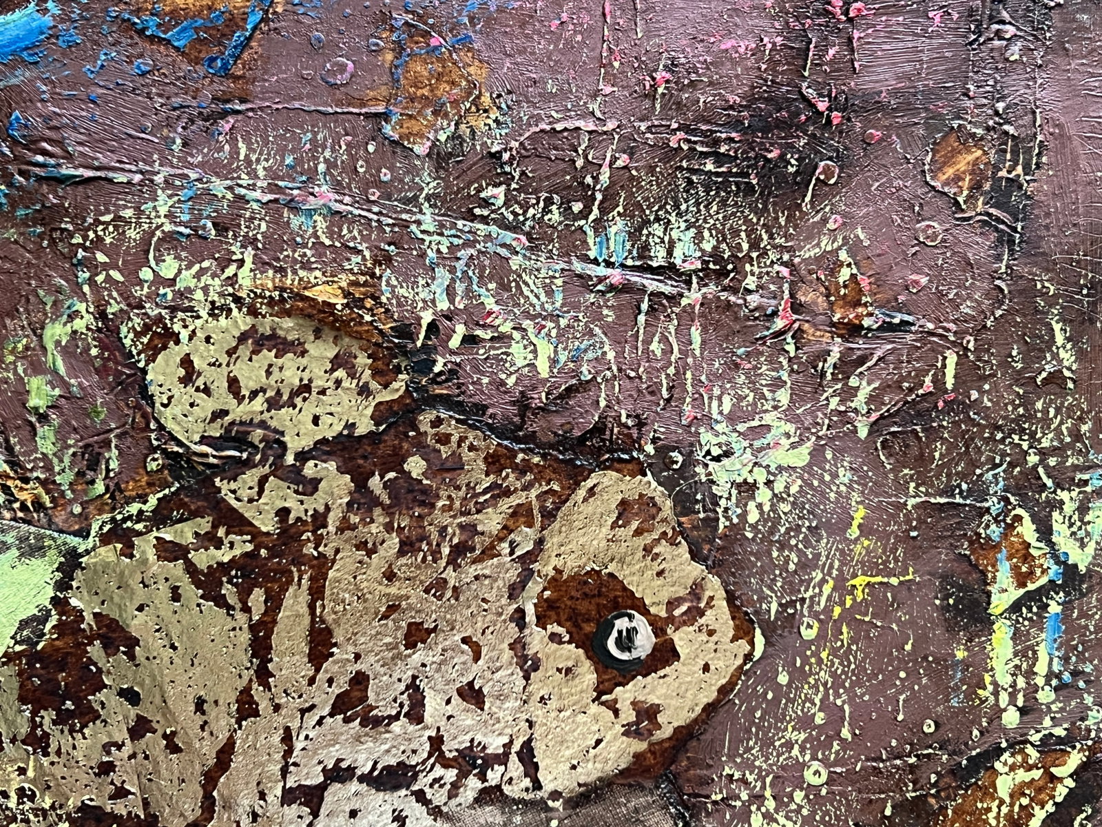 Abstract Oil painting with frame Fish K. Leonid - 3