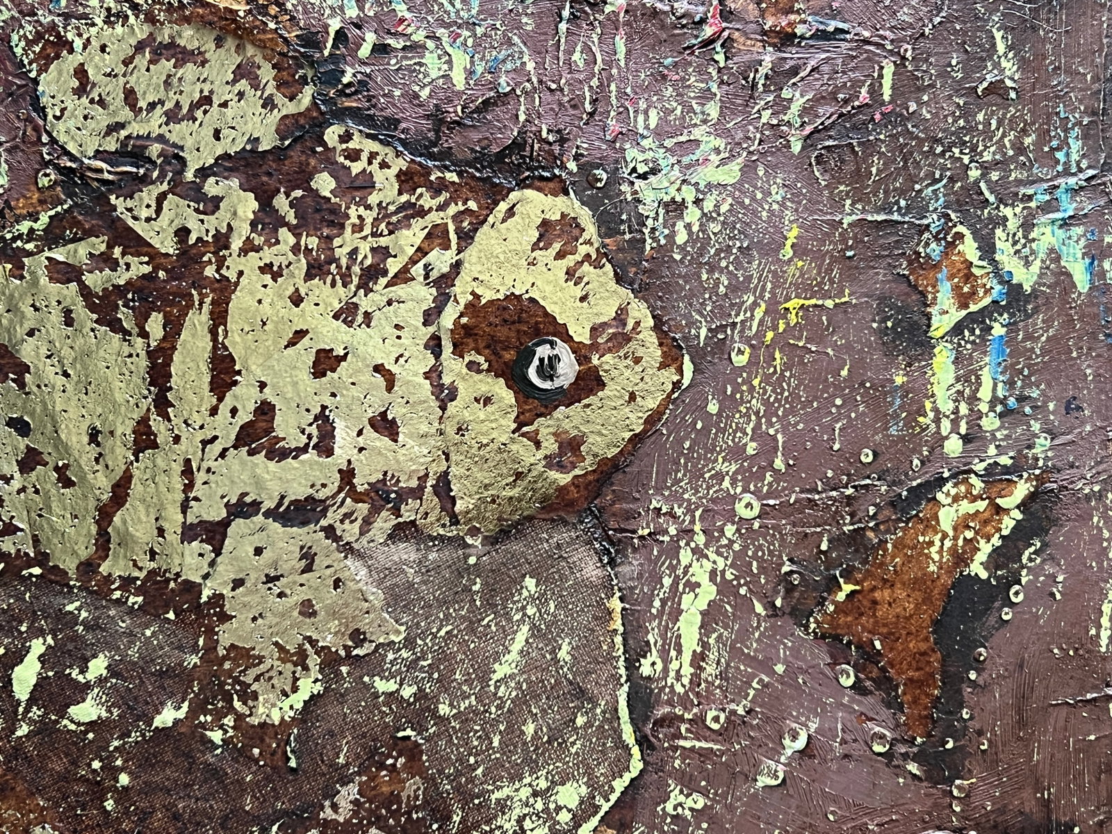 Abstract Oil painting with frame Fish K. Leonid - 4