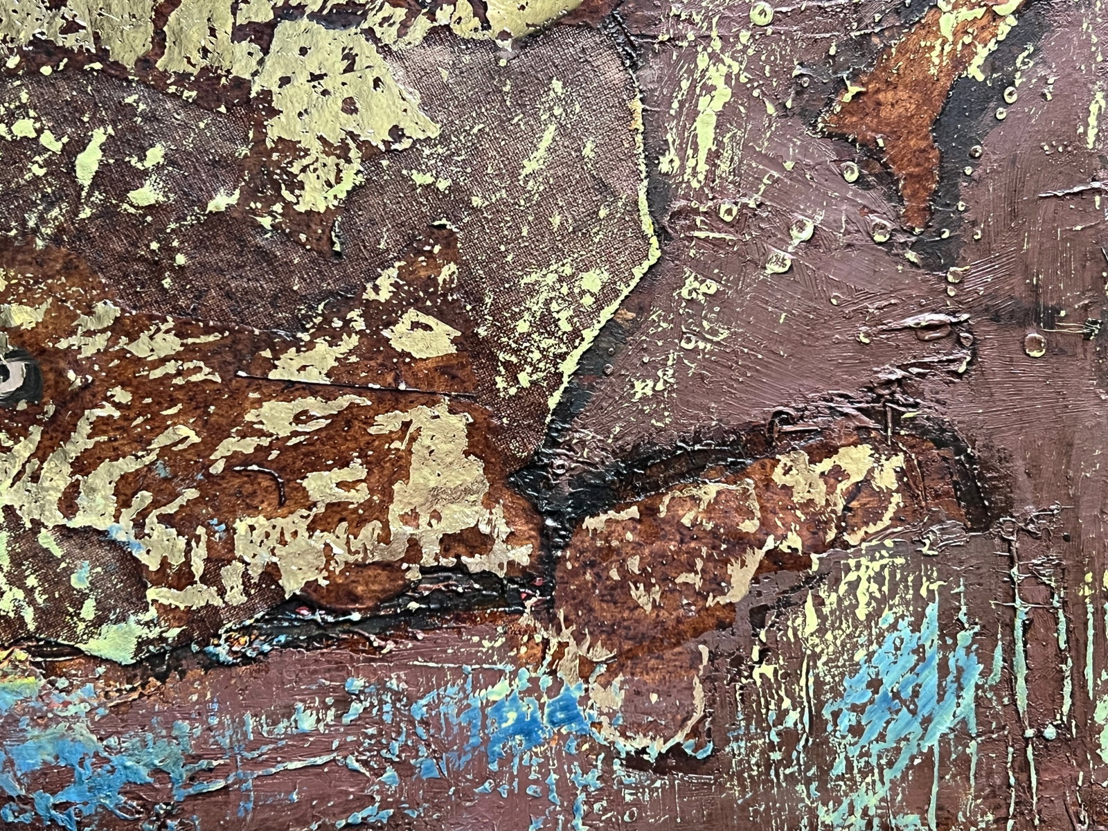 Abstract Oil painting with frame Fish K. Leonid - 7