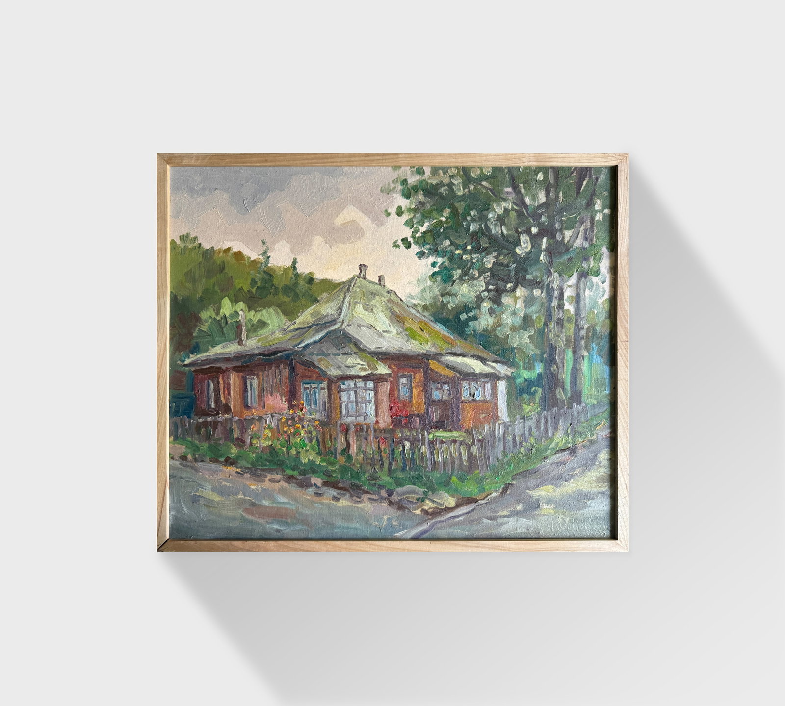 Oil painting with frame An old house K. Leonid - 12