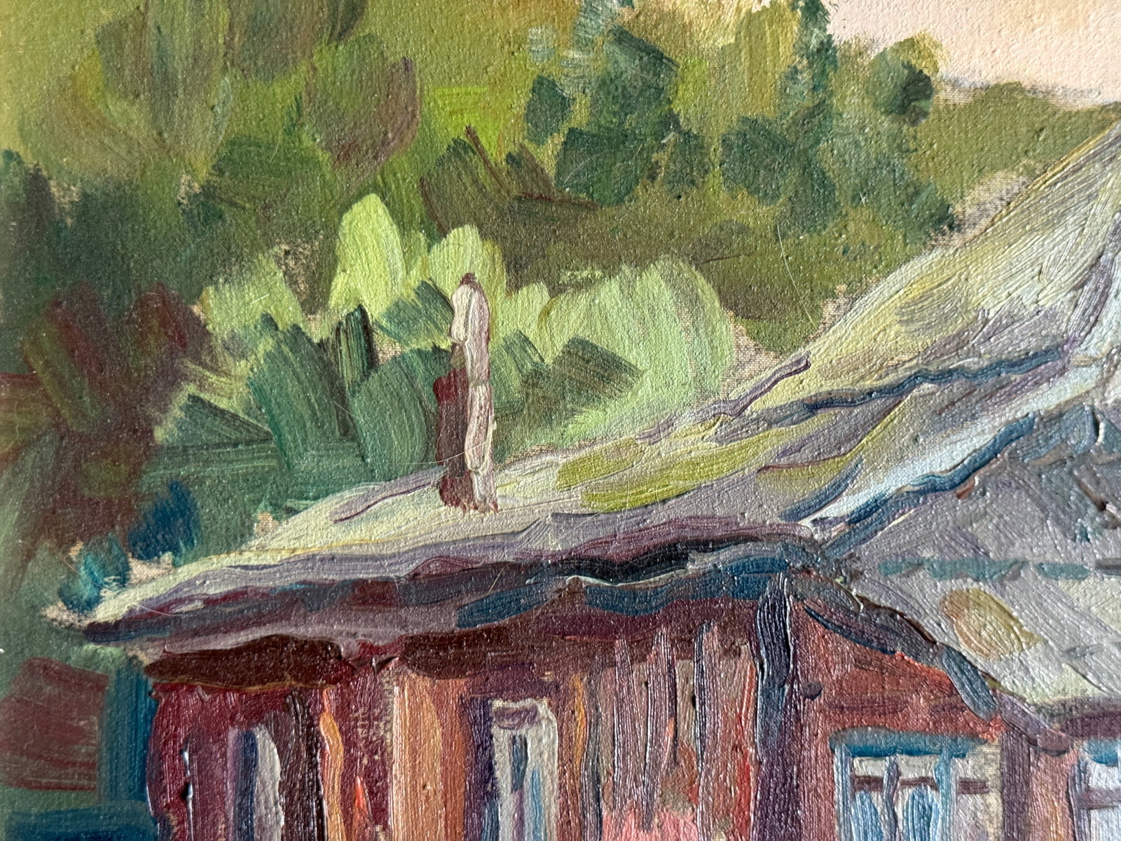 Oil painting with frame An old house K. Leonid - 3
