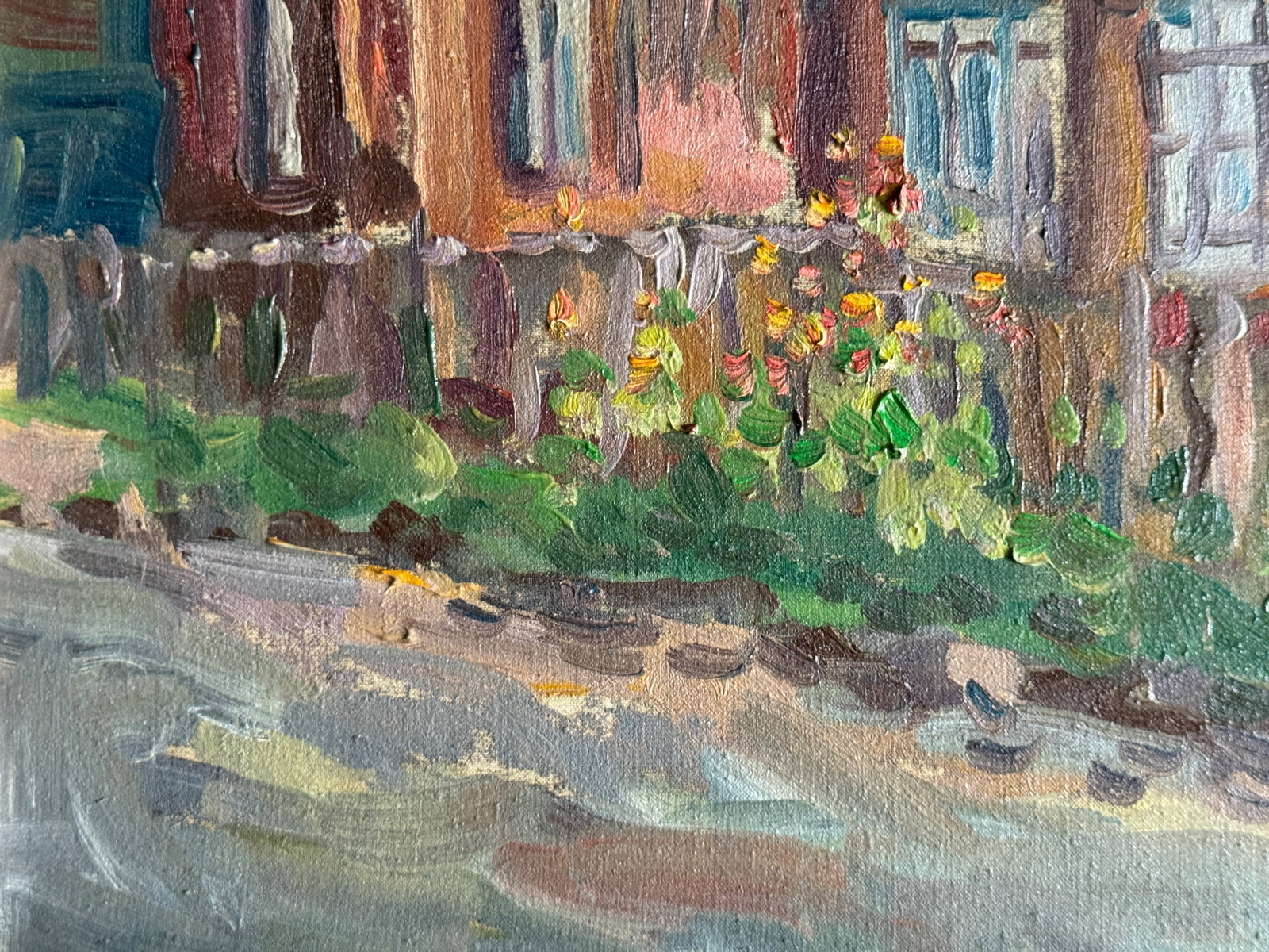 Oil painting with frame An old house K. Leonid - 4