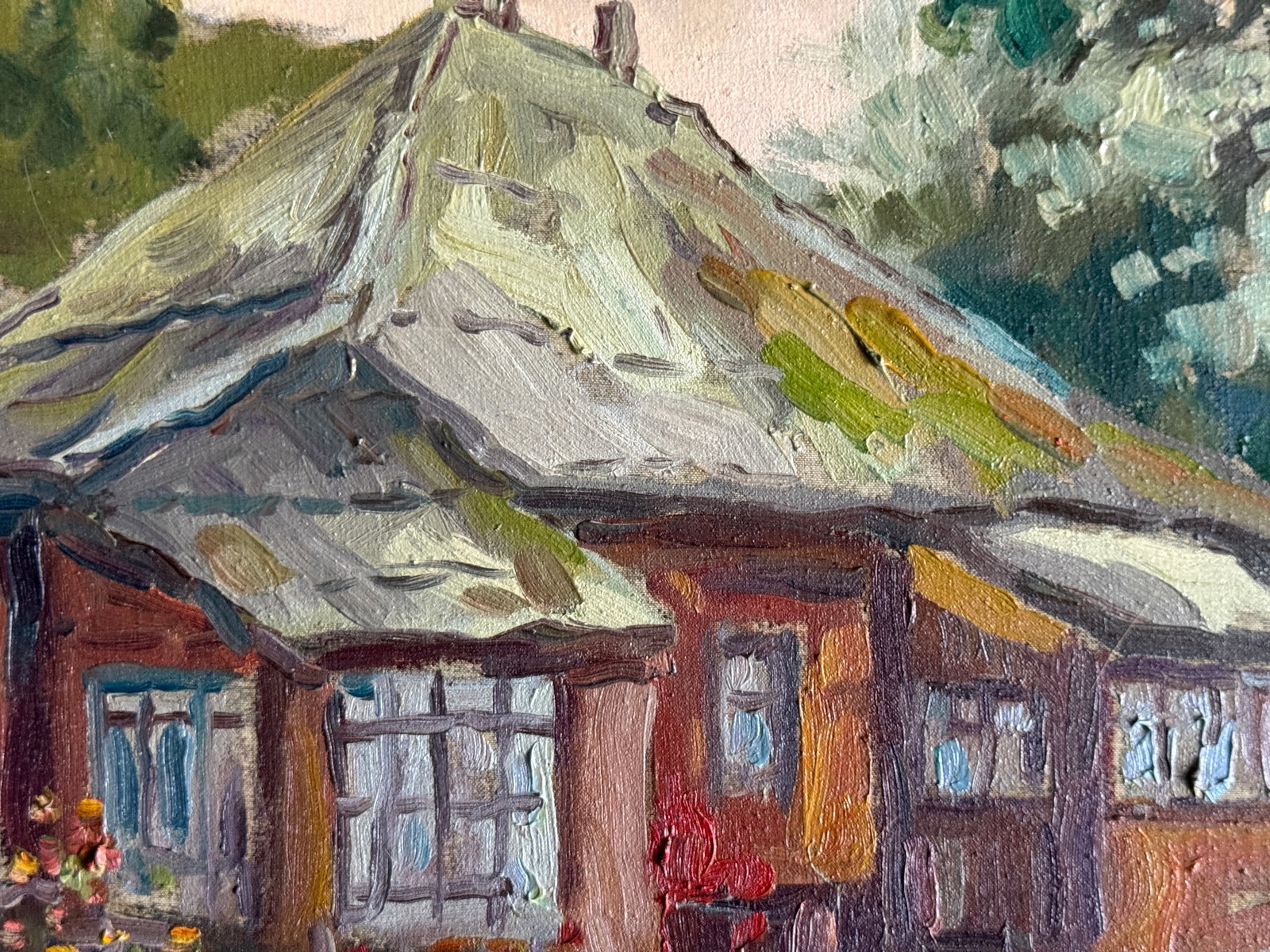 Oil painting with frame An old house K. Leonid - 6