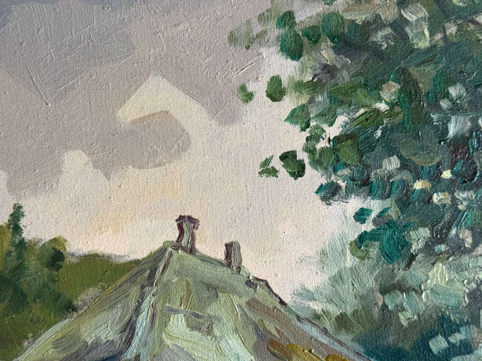 Oil painting with frame An old house K. Leonid - 7
