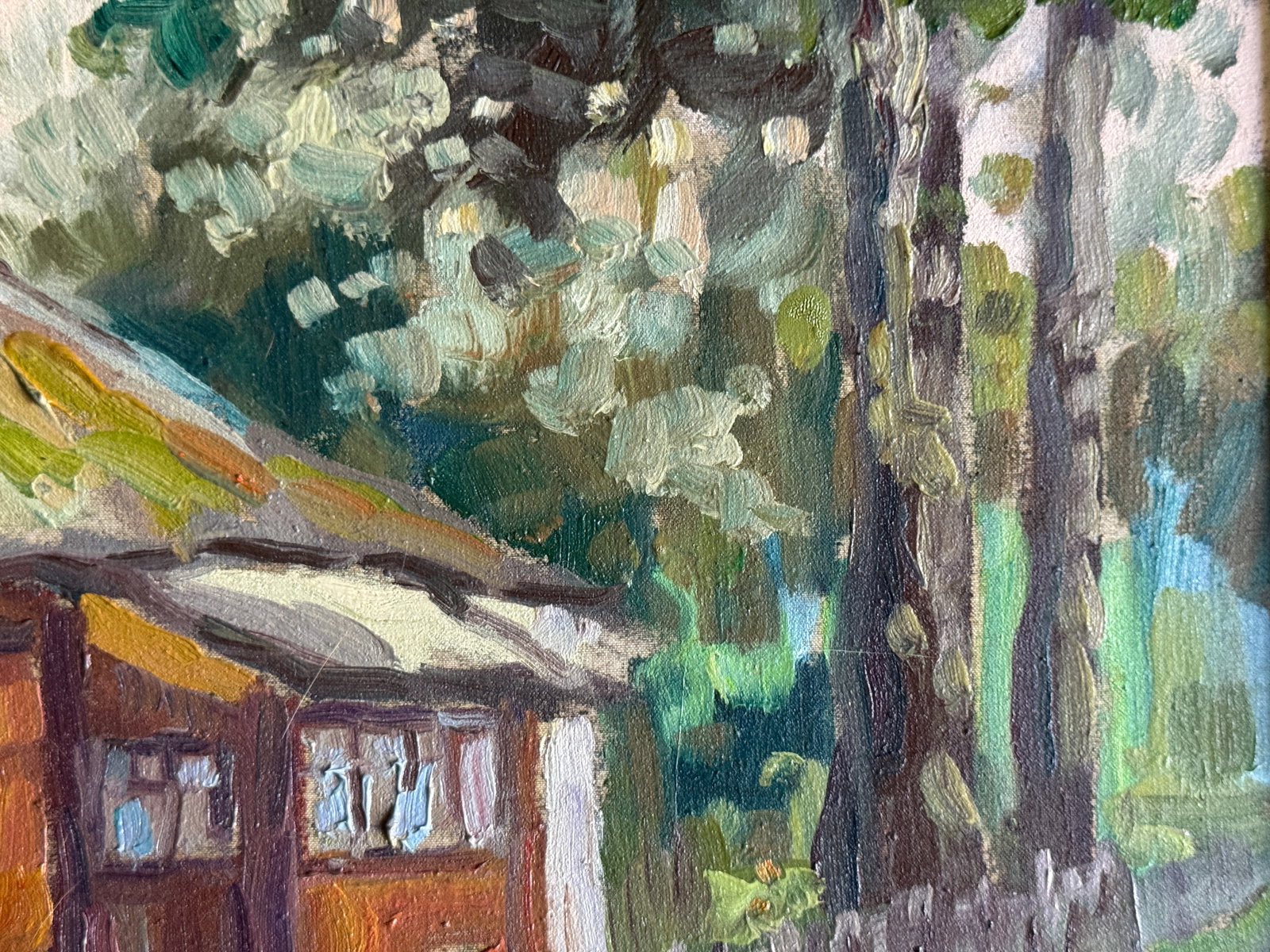 Oil painting with frame An old house K. Leonid - 9