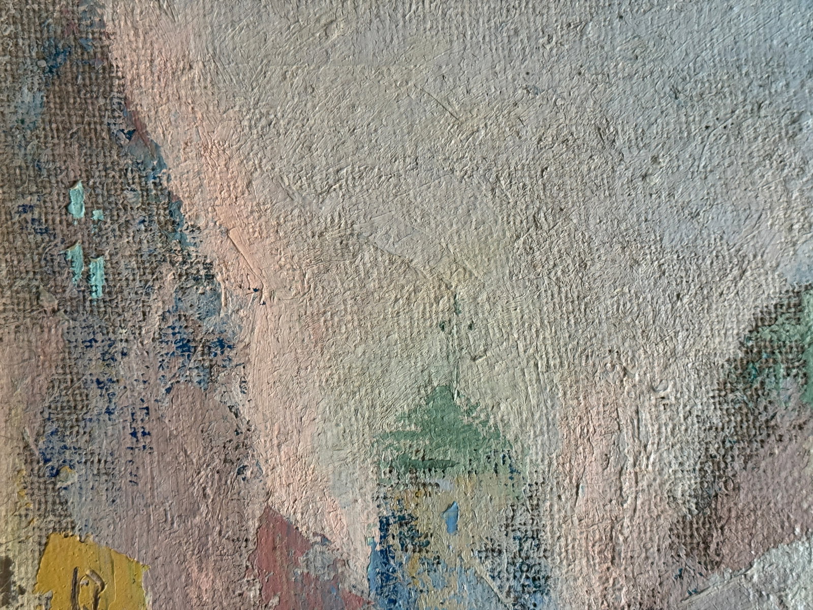 Abstract Oil painting with frame Lviv Market Square K. Leonid - 2