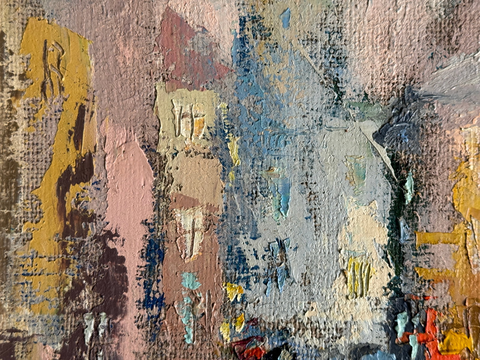 Abstract Oil painting with frame Lviv Market Square K. Leonid - 3