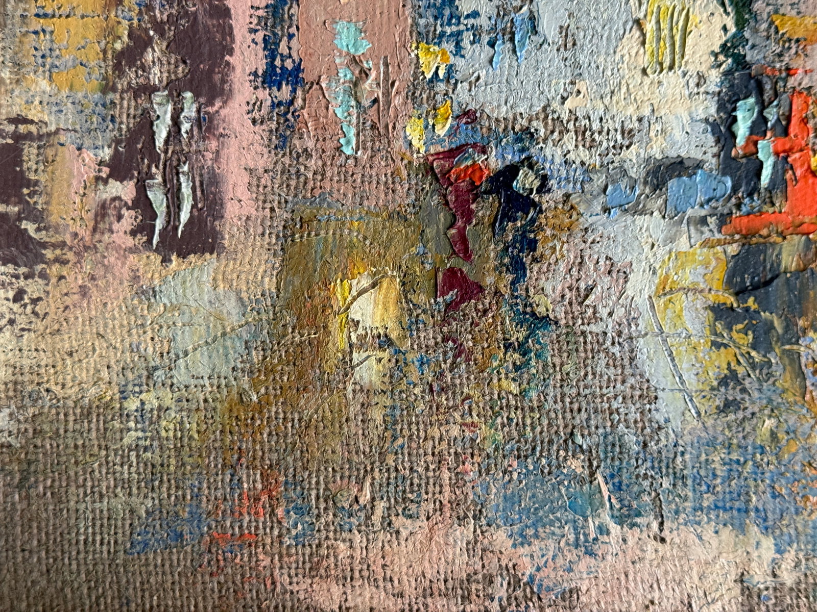 Abstract Oil painting with frame Lviv Market Square K. Leonid - 4