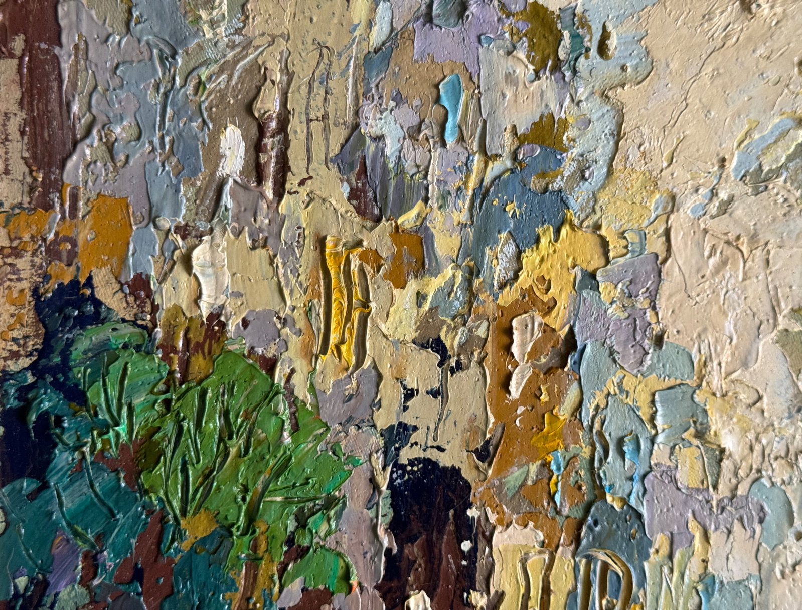 Abstract Oil painting with frame City K. Leonid - 3