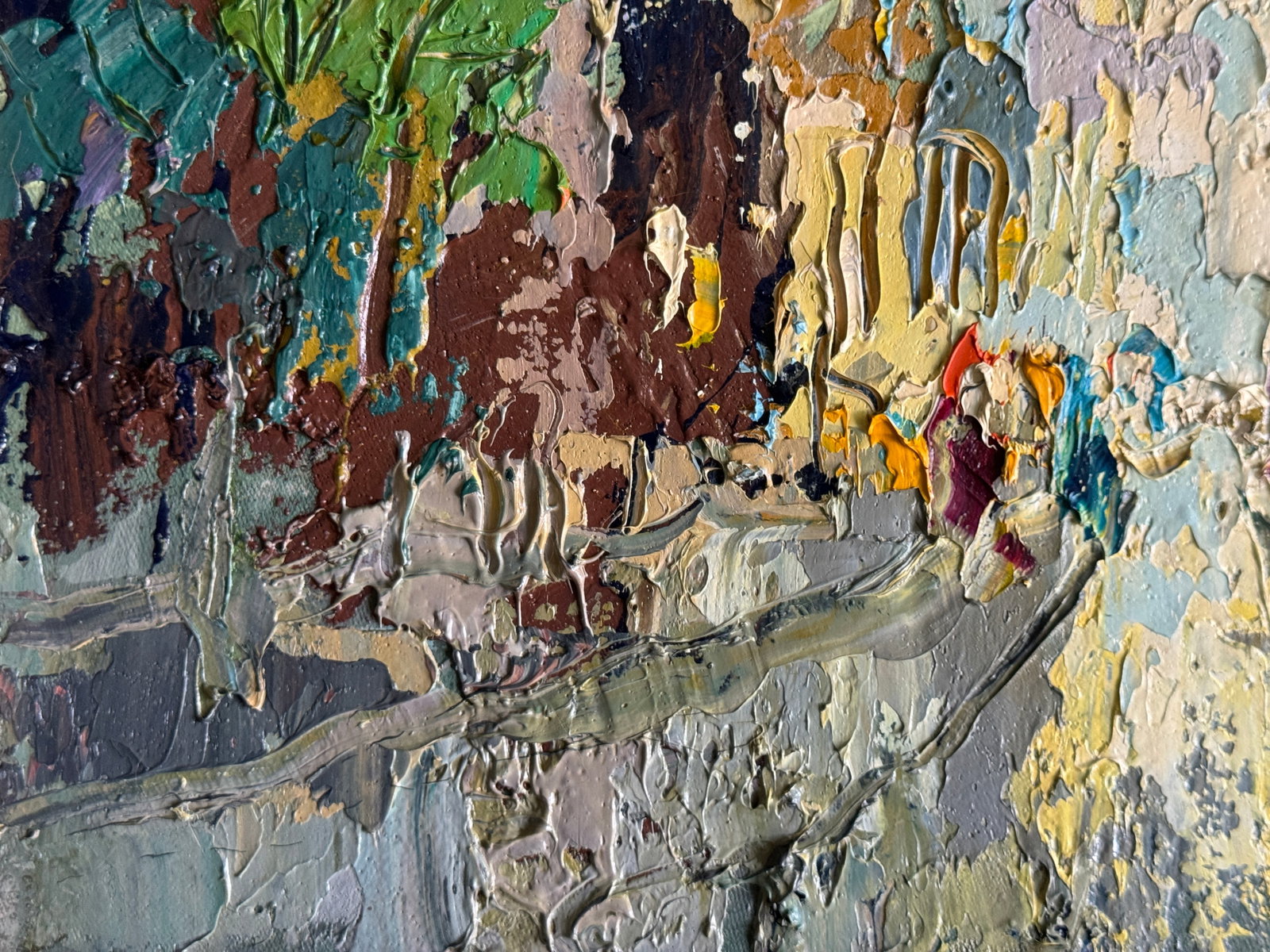 Abstract Oil painting with frame City K. Leonid - 4