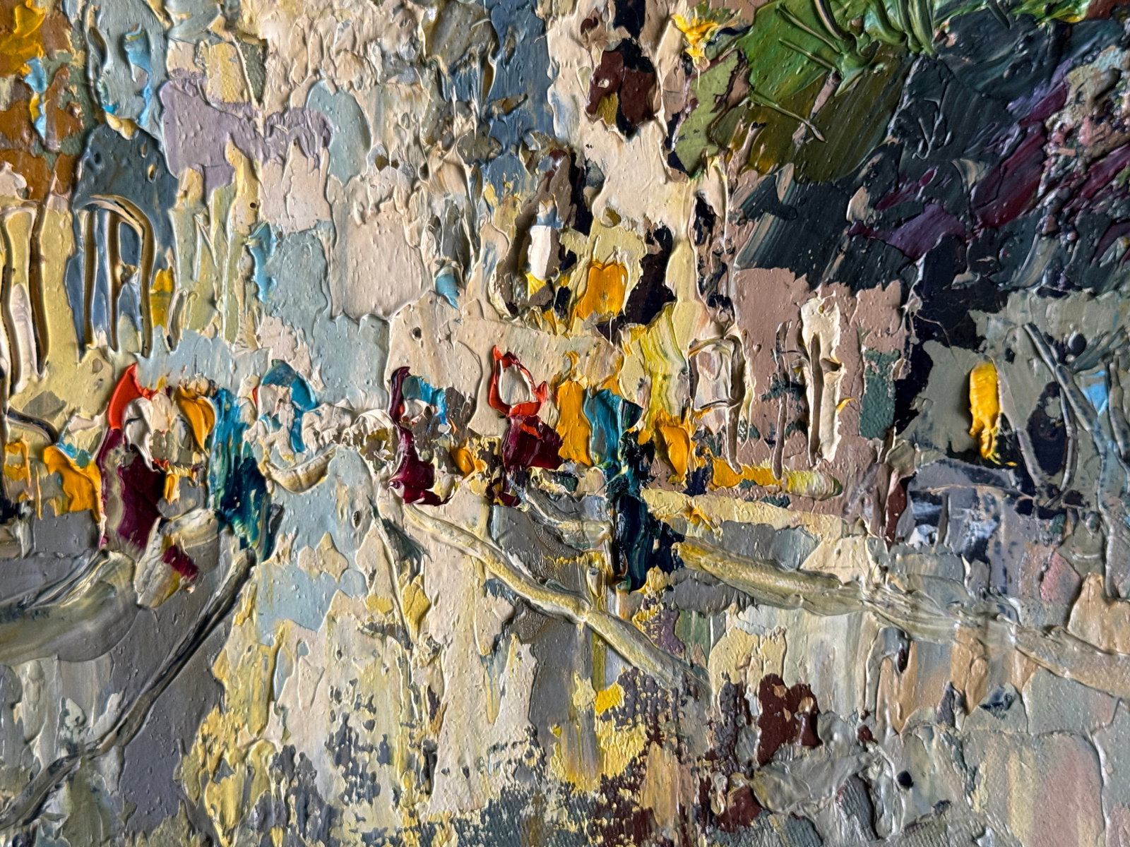 Abstract Oil painting with frame City K. Leonid - 5