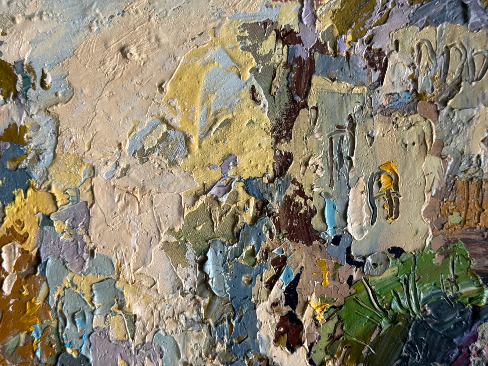 Abstract Oil painting with frame City K. Leonid - 6