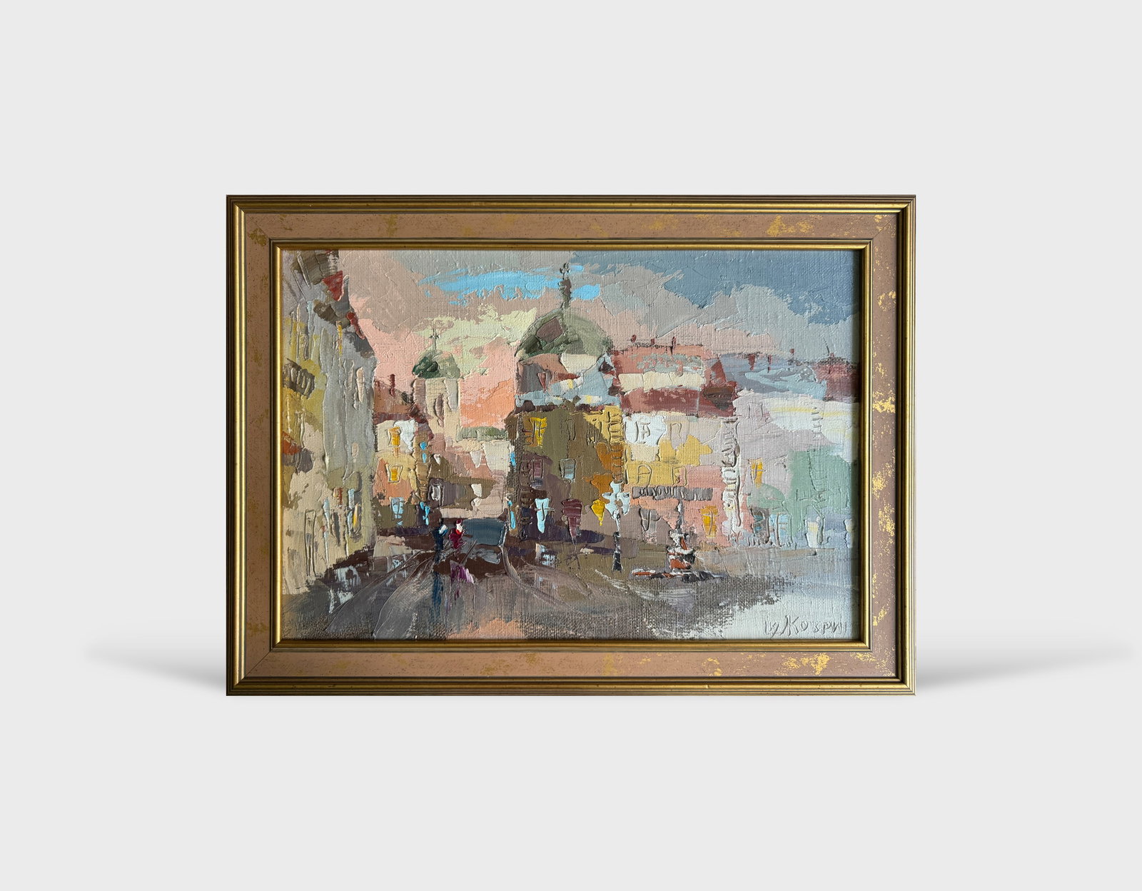 Oil painting with frame Lviv Square K. Leonid - 10