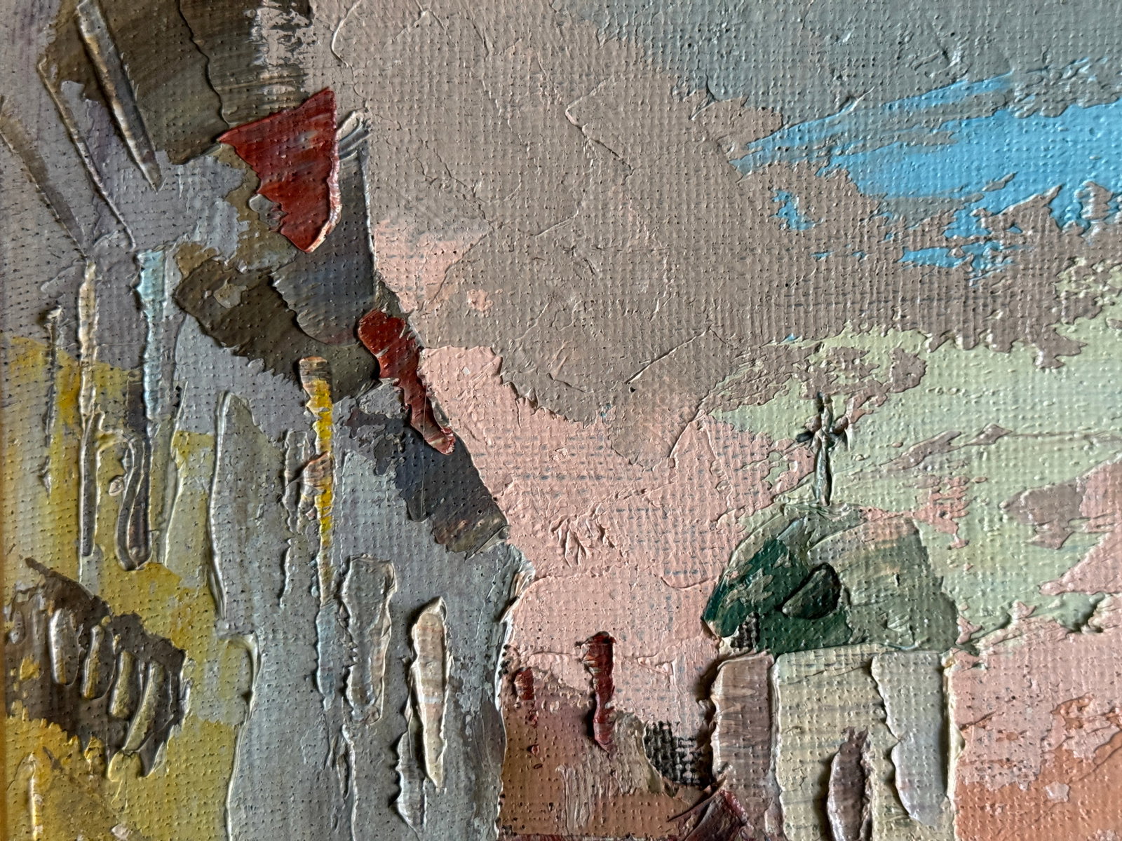 Oil painting with frame Lviv Square K. Leonid - 2