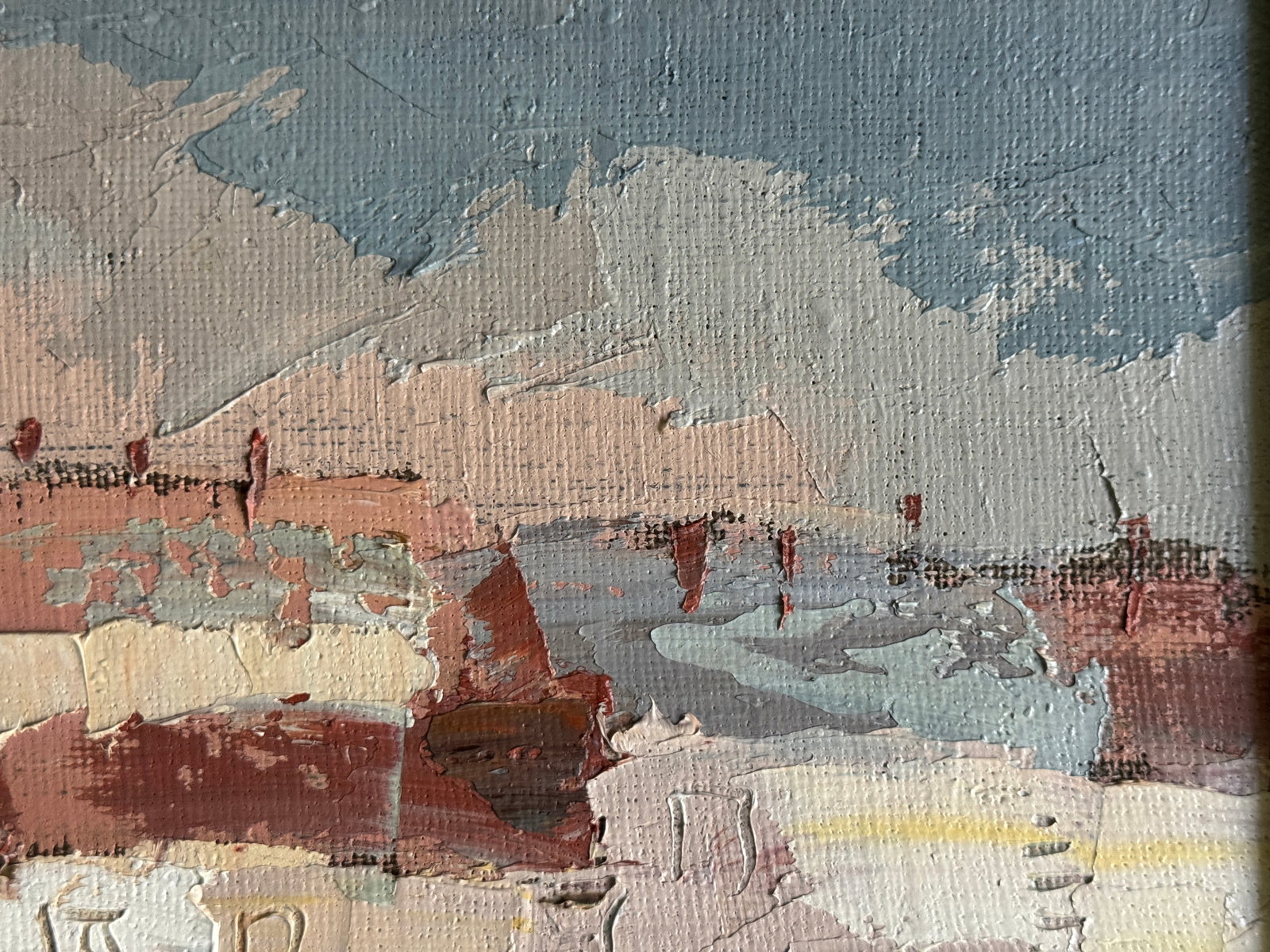 Oil painting with frame Lviv Square K. Leonid - 4