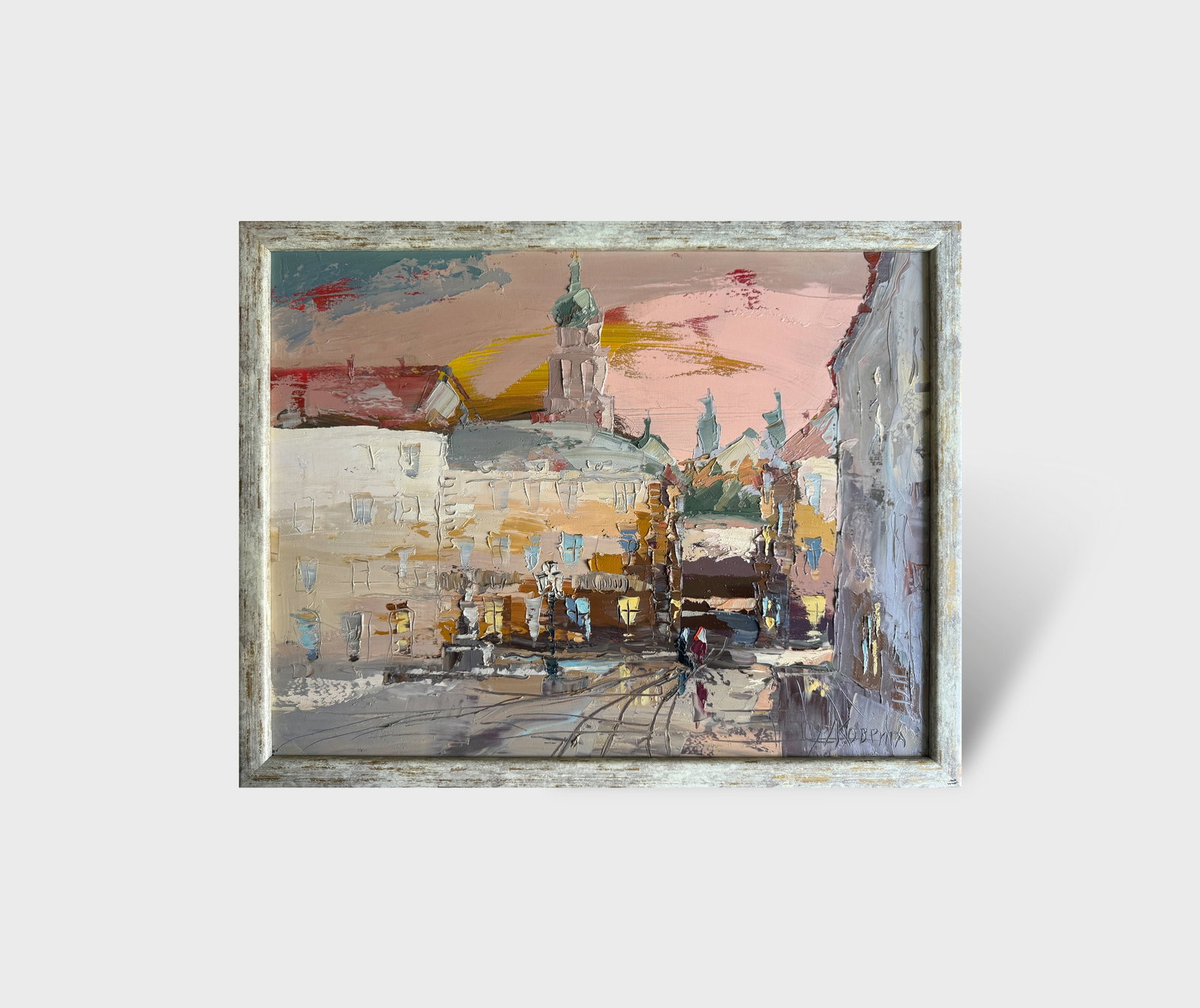 Oil painting with frame Lviv, Market K. Leonid - 12