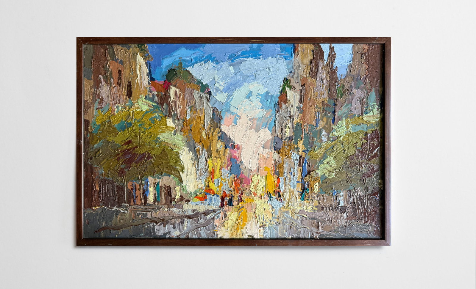 Oil painting with frame City K. Leonid - 2