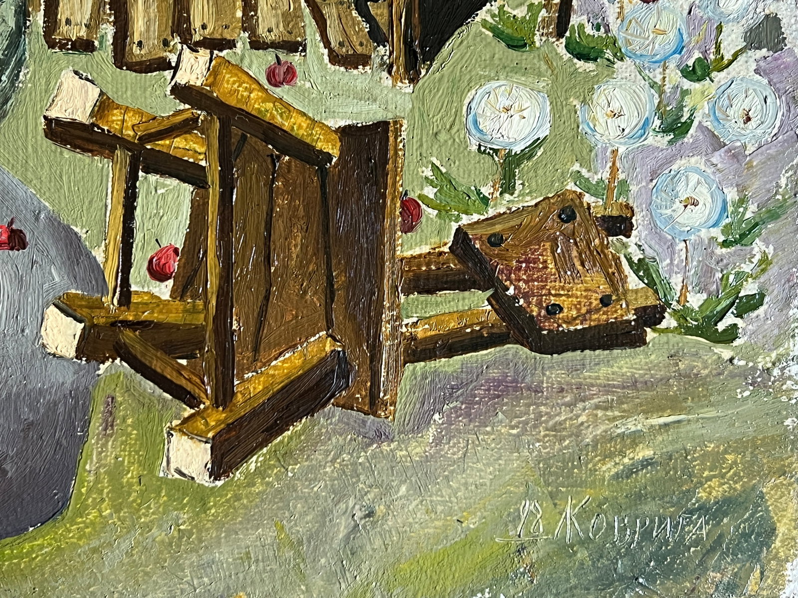 Oil painting with frame wind K. Leonid - 8