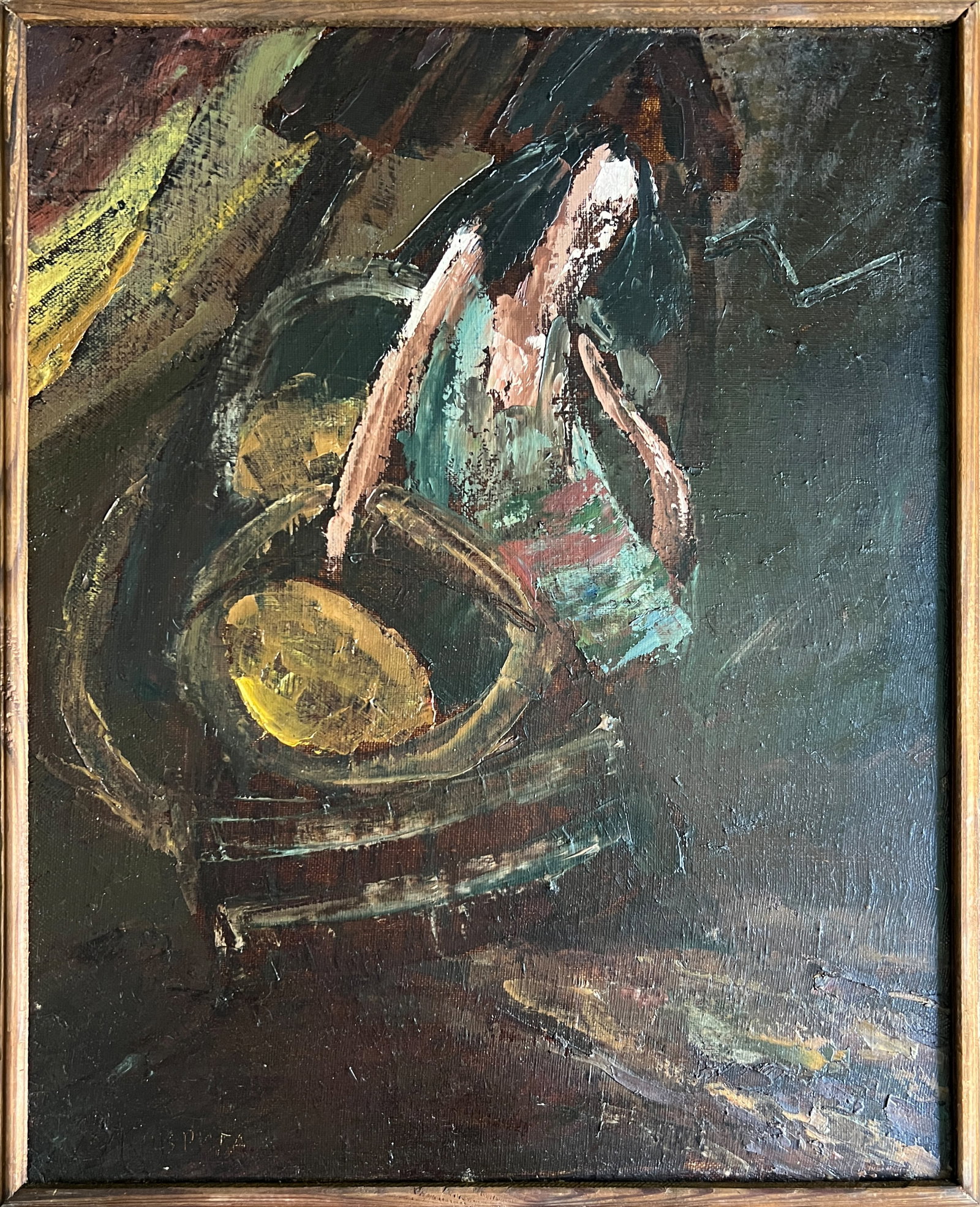 Oil painting with frame Yellow K. Leonid: 755KK Painter: K. Leonid S?ze: 50x40 cm/ 19.68x15.74 inches Components: oil, canvas Original painting CONDITION: exellent ERA:1998 ARTIST: Born in the village of Ostrov, what a beautiful name, located