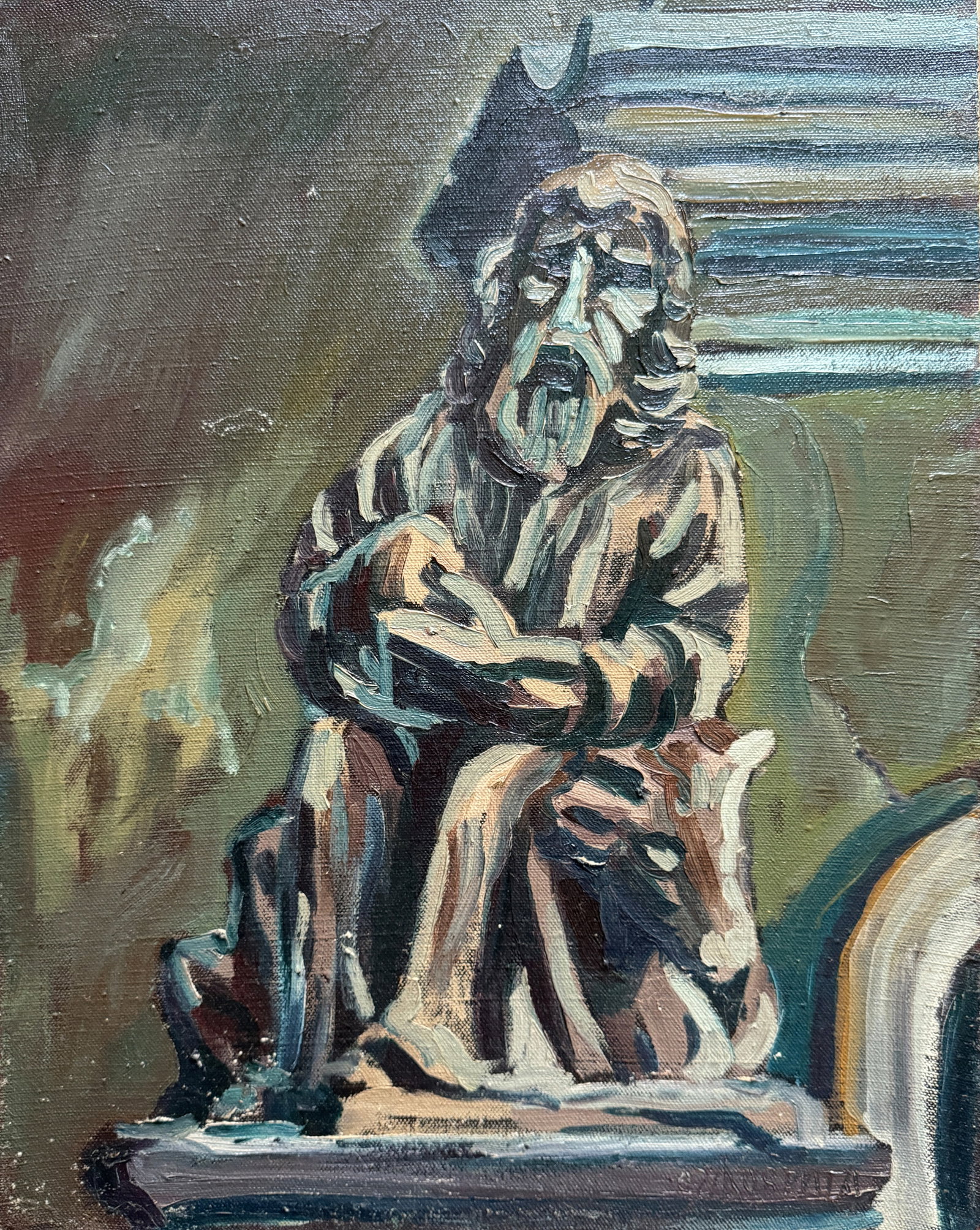 Oil painting with frame Saint Luke K. Leonid: 758KK Painter: K. Leonid S?ze: 50x40 cm/ 19.68x15.74 inches Components: oil, canvas Original painting CONDITION: exellent ERA:2002 ARTIST: Born in the village of Ostrov, what a beautiful name, located