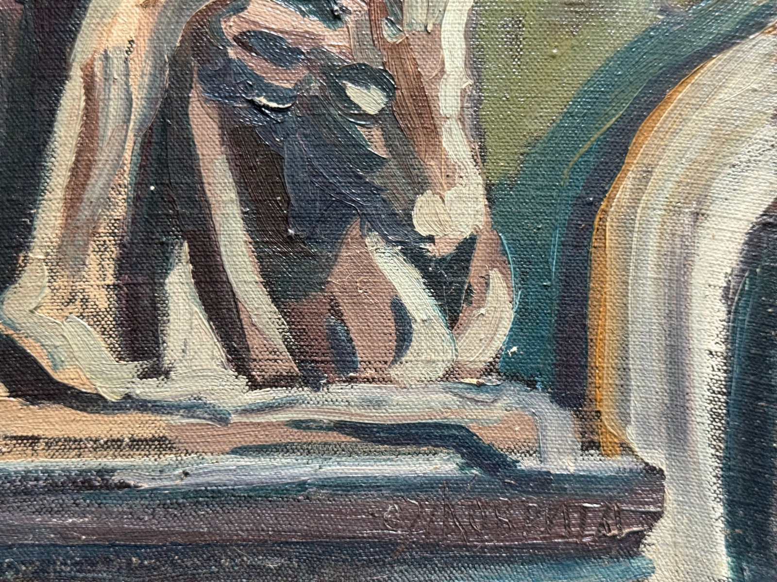Oil painting with frame Saint Luke K. Leonid - 7