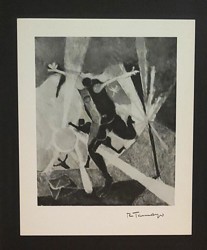 PABLO PICASSO + SIGNED VINTAGE 1951 ARTISTIC FIGURES PRINT FROM VERVE + FRAMED - 2