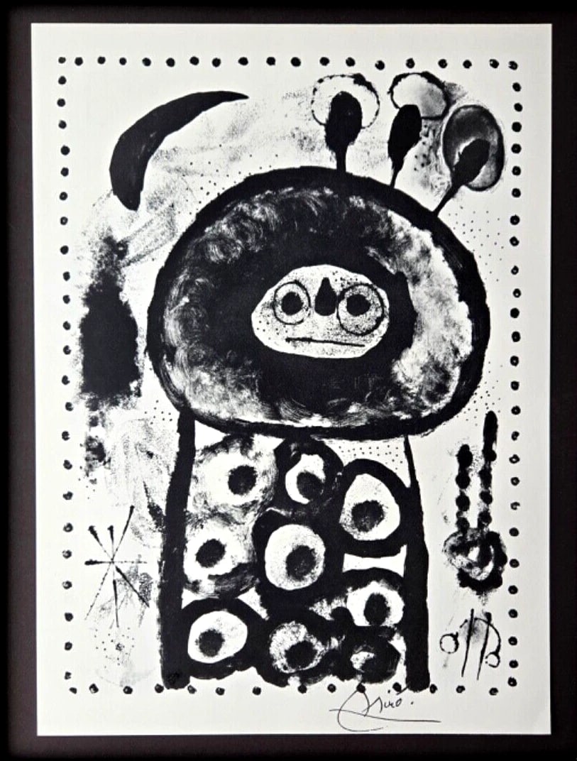 Joan Miro | Vintage 1958 Signed Colorful Print | Mounted and Framed - 2