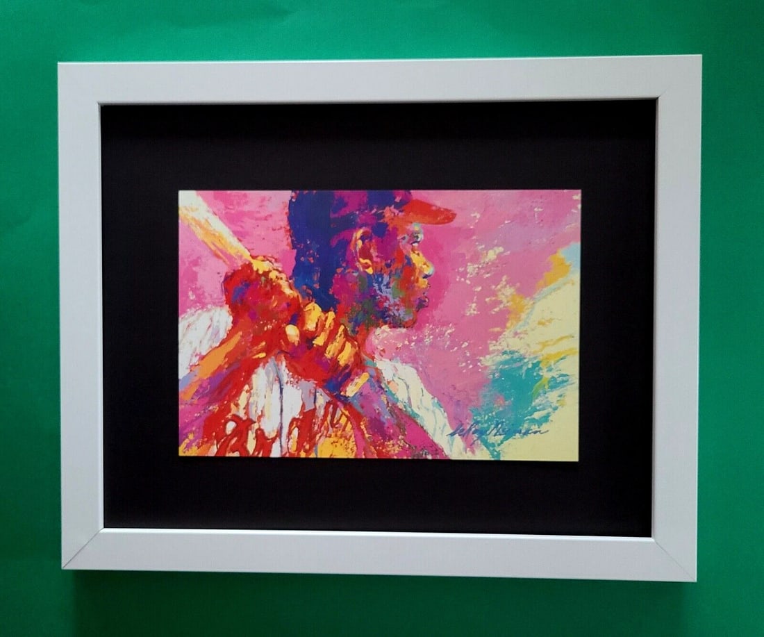 LeRoy Neiman HANK AARON BASEBALL Signed Pop Art Mounted & Framed New 14X11 W: Beautiful and Scarce Original 1981 Print Leroy Neiman " HANK AARON " Signed on the Plate This piece is mounted on a 14 x 11 in. black acid free premium black board. Framed covers an area of 16x13in. C