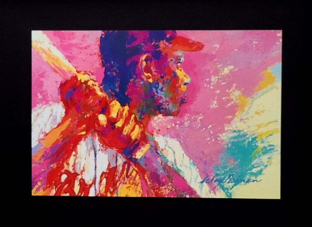 LeRoy Neiman HANK AARON BASEBALL Signed Pop Art Mounted & Framed New 14X11 W - 2