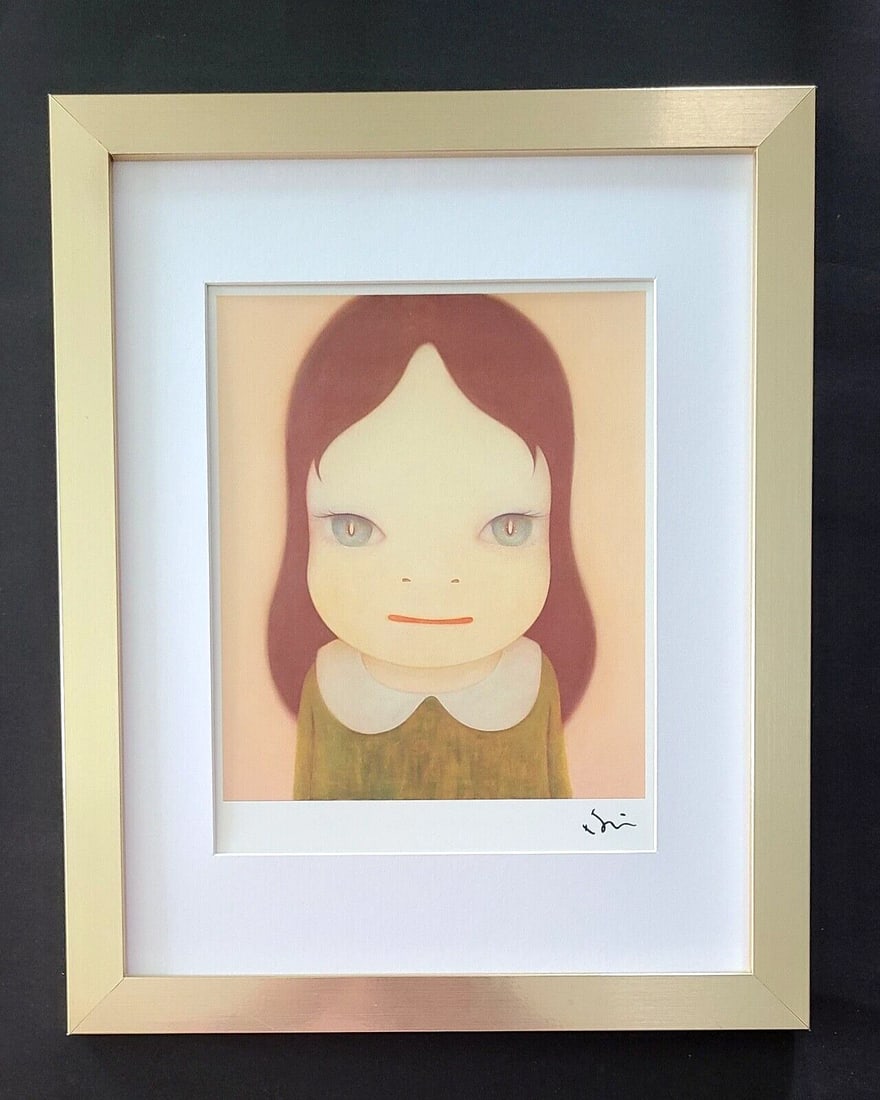 YOSHITOMO NARA, SIGNED PRINT FROM TOKYO MATTED & FRAMED: We have for Sale this Print After YOSHITOMO NARA AWESOME PRINT FROM TOKYO FACSIMILE SIGNED IN INK FULL OF COLOR PRINT SIZE OF THE PRINT IS ABOUT : 10 X 8 in FRAME COVERS AN AREA OF 15 X 12 in MATTED A