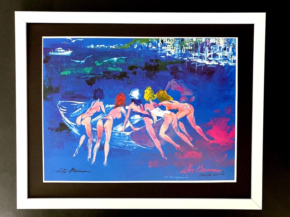 LEROY NEIMAN + SKETCHBOOK DRAWING MONACO + CIRCA 1970'S + SIGNED PRINT FRAMED: We have for Sale this LEROY NEIMAN AWESOME 1971 SKETCH ON PAPER PRINT " MONACO " FACSIMILE SIGNED IN INK FULL OF COLOR PRINT SIZE OF THE PRINT: 10 X 8 in FRAME COVERS AN AREA OF 15 X 12 in MOUNTED