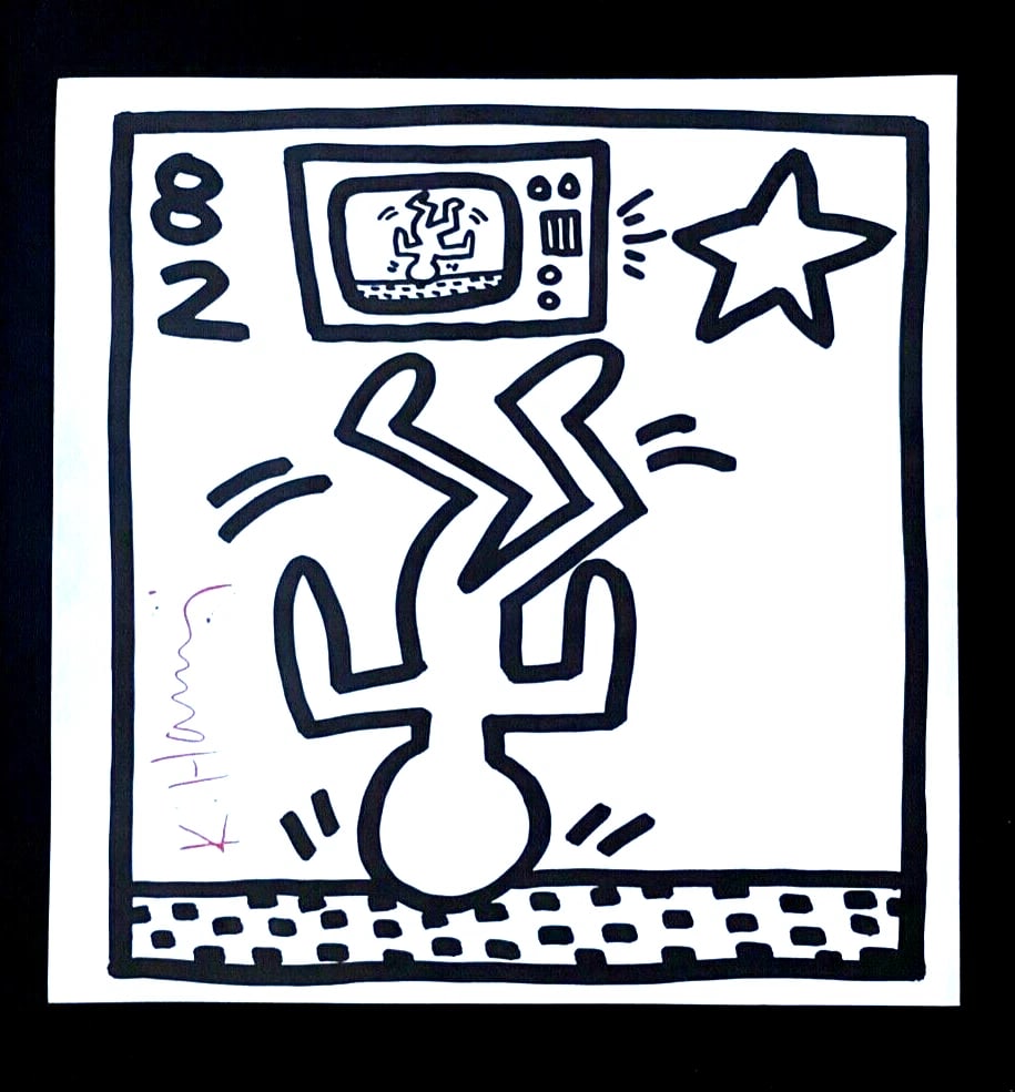 KEITH HARING + SIGNED VINTAGE PRINT FRAMED - 2