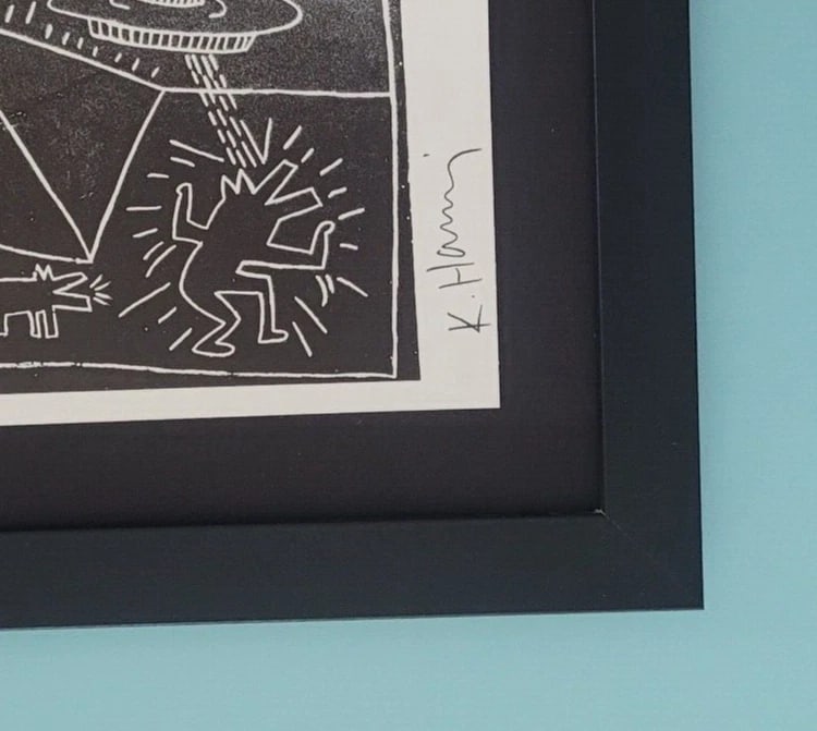 KEITH HARING + SIGNED VINTAGE 1989 PRINT FRAMED - 2