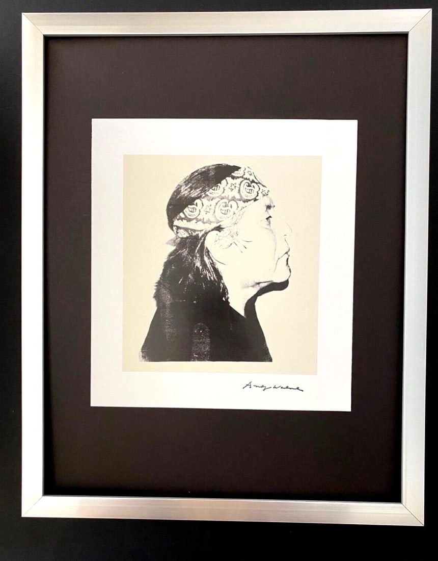 ANDY WARHOL + SIGNED 1980's R.C. GORMAN PRINT MOUNTED & FRAMED (1 of 2)