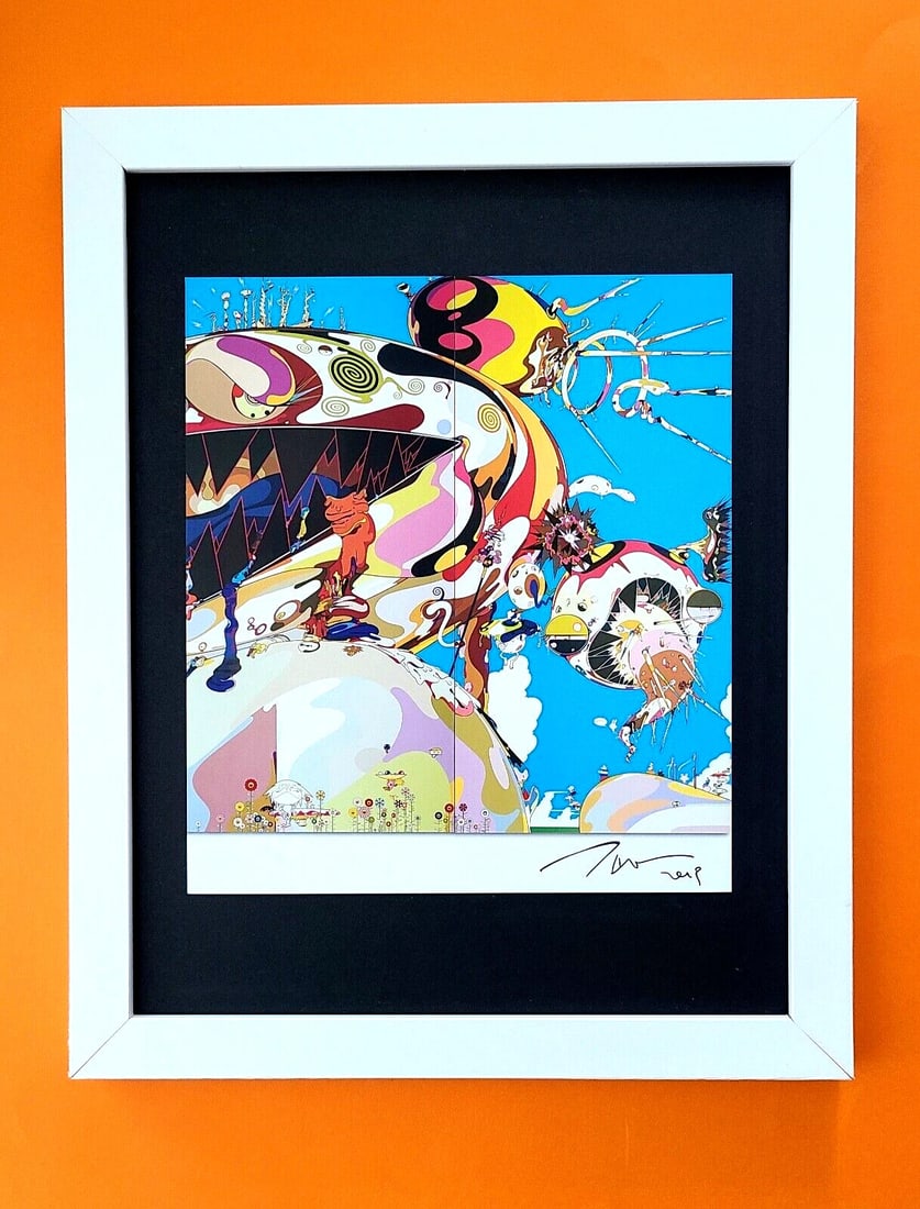 Takashi Murakami 14x11 Framed Art Print Japan Pop Art Wall Display: TAKASHI MURAKAMI AWESOME VINTAGE PRINT ON GLOSSY PAPER FACSIMILE SIGNED IN INK FULL OF COLOR PRINT FRAME COVERS AN AREA OF 15 X 12 in MOUNTED AND FRAMED EXCELLENT CONDITIONS Please note that this lot 