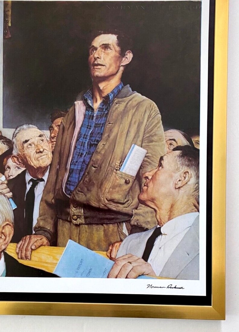 Framed Norman Rockwell Signed Print 1970s Americana Art Decor Ready to Hang - 2