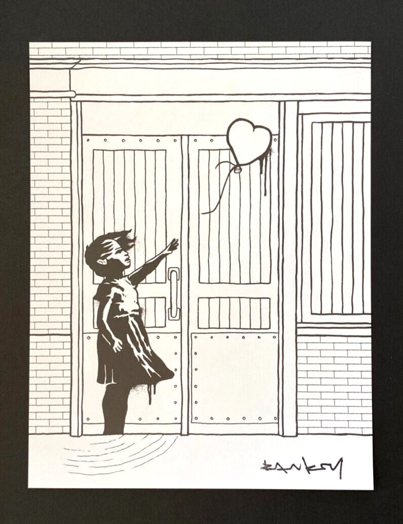 Banksy Signed Street Art Framed Print Modern Graffiti Decor Highly Collectible - 2