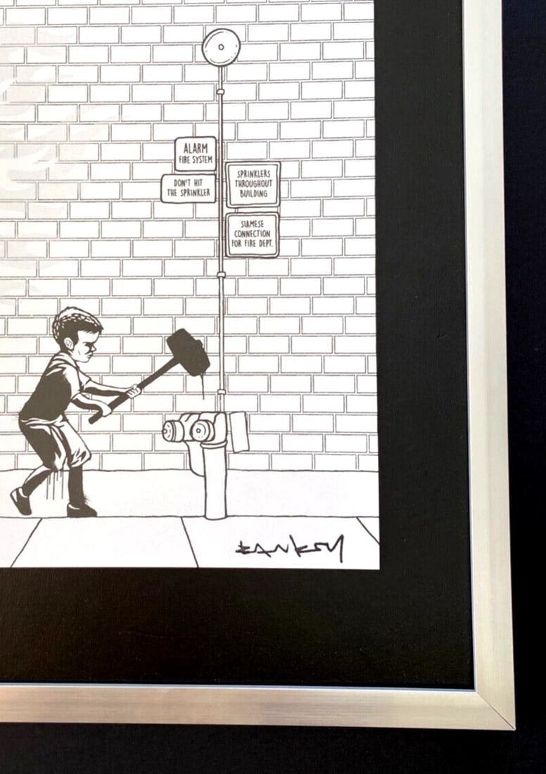 Banksy Signed Street Art Framed Print Modern Graffiti Decor Highly Collectible - 3