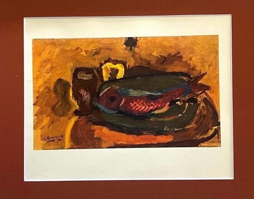 GEORGES BRAQUE + 1948 AWESOME SIGNED PRINT + COA + MATTED 11 X 14 - 2