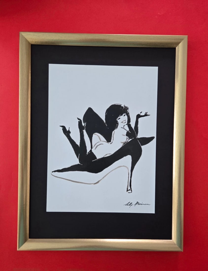 LEROY NEIMAN + FEMLIN FROM PLAYBOY + CIRCA 1990'S + SIGNED PRINT FRAMED: LEROY NEIMAN AWESOME VINTAGE PRINT " FEMLIN " FACSIMILE SIGNED IN INK SIZE OF THE PRINT: 12 X 9 in NEW FRAME COVERS AN AREA OF 17 X 13 in MOUNTED AND FRAMED EXCELLENT CONDITIONS Please note that this 