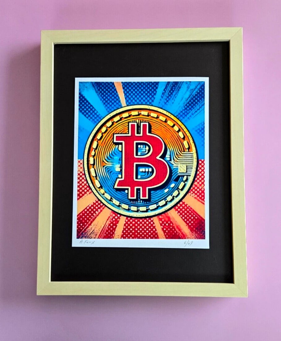 AIDAN FLUX | Hand Signed Original Print Framed Ltd. Ed. COA The New Money 2: This is a Stunning and Scarce 100% Authentic New Print by Aidan Flux AIDAN Flux represents a new wave of artists who embrace technology as a partner in creation, crafting works that resonate with the 
