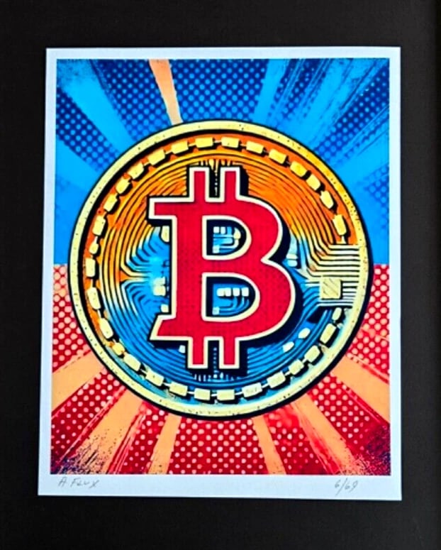 AIDAN FLUX | Hand Signed Original Print Framed Ltd. Ed. COA The New Money 2 - 3
