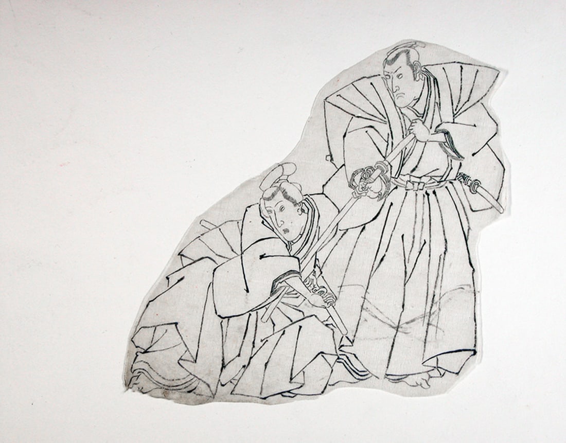 KUNIYOSHI or school: Four preparatory drawings - 2